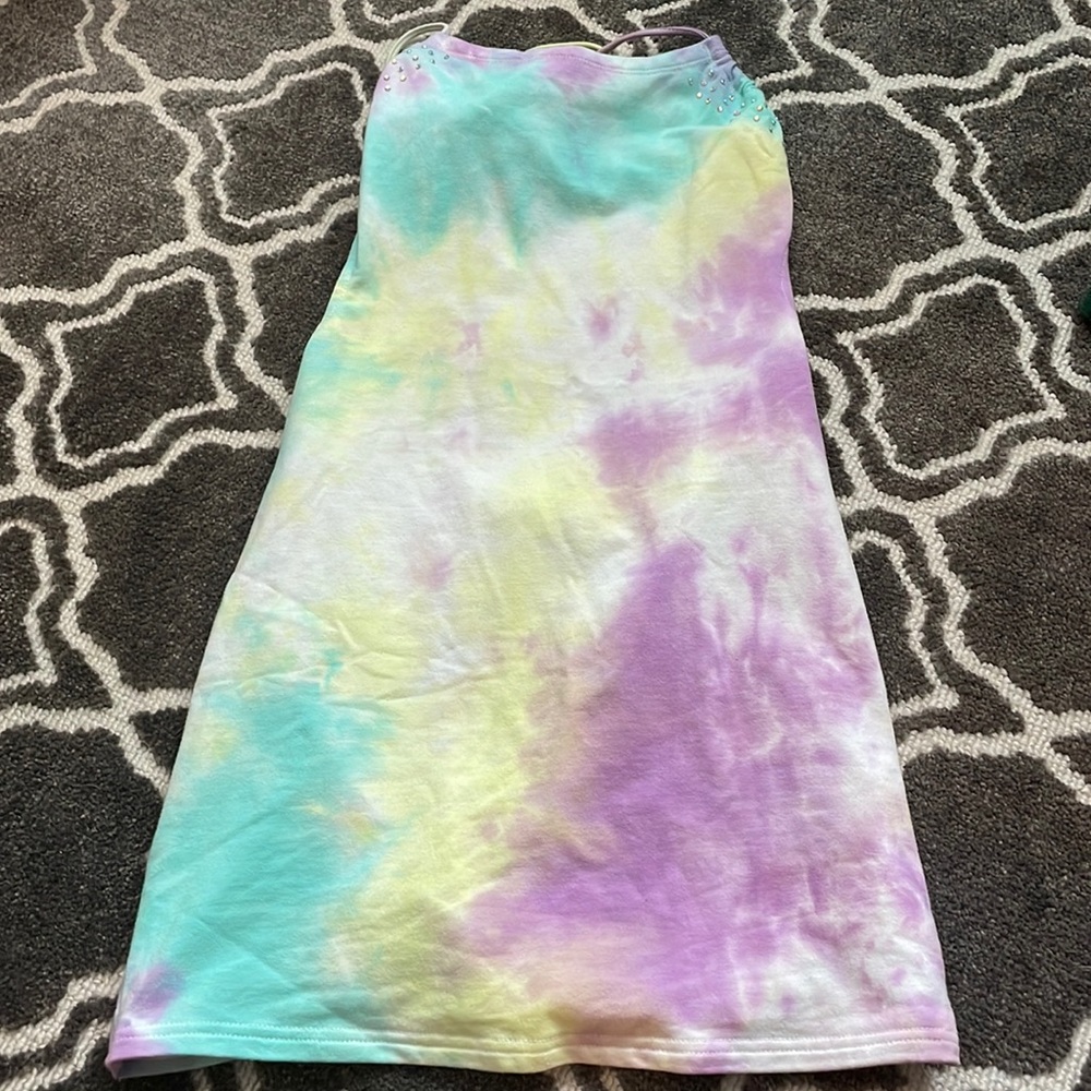 Multicolor backless mini dress